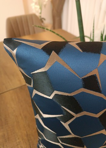 Koyu lacivert Yılan Desenli Modern Kırlent - Görsel 2