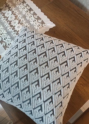 Gri Nakışlı Modern Klasik Dekoratif kırlent - Görsel 5