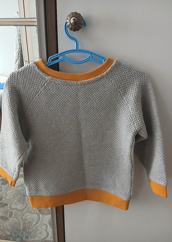 Gri Nakışlı Erkek Çocuk Triko Kazak - Görsel 3