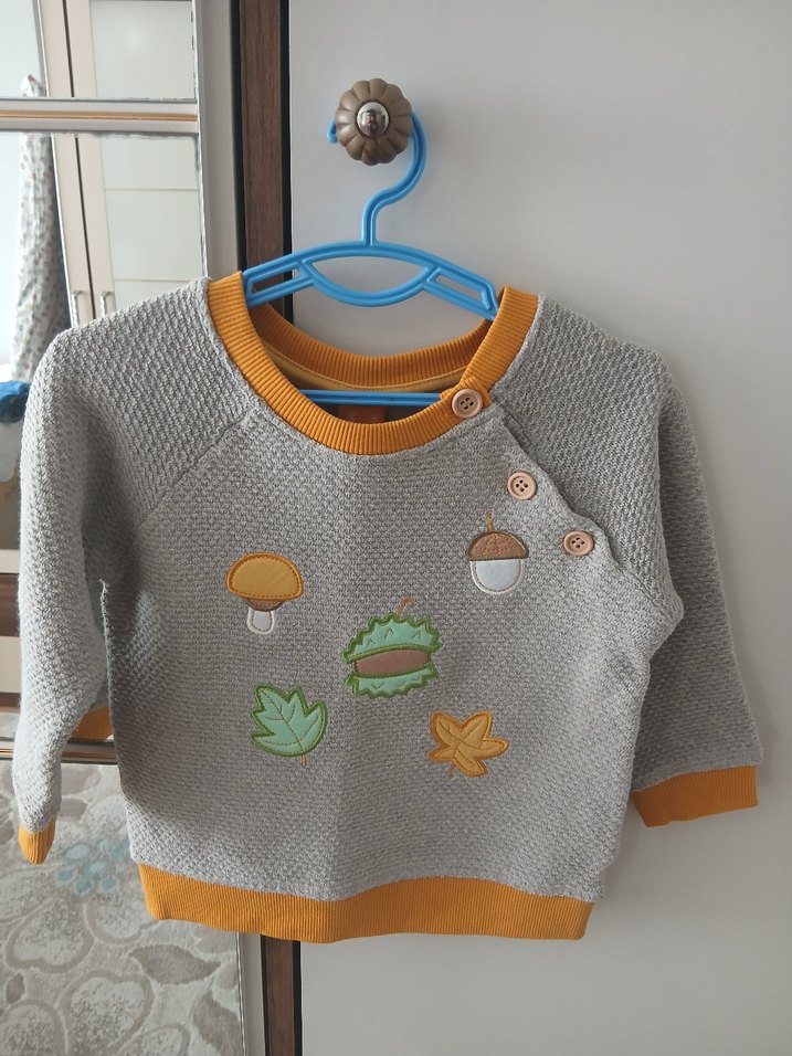 Gri Nakışlı Erkek Çocuk Triko Kazak - Görsel 2