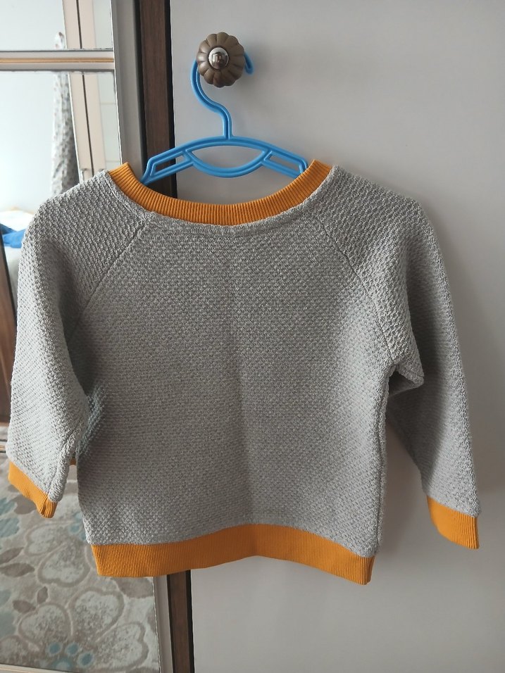 Gri Nakışlı Erkek Çocuk Triko Kazak - Görsel 3