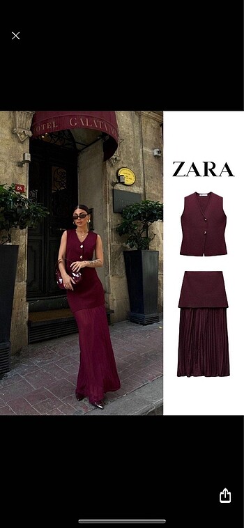 Zara bordo takım