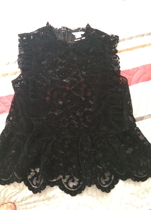 H&M 38 beden siyah bluz Yen'i ve etiketli