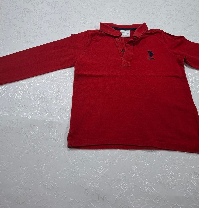 Koyu Kırmızı Erkek Çocuk Uzun Kollu Polo Tişört - Görsel 2
