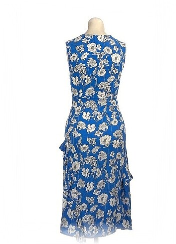 Koton mavi cicekli elbise - Görsel 2