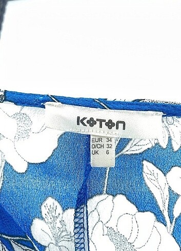 Koton mavi cicekli elbise - Görsel 3