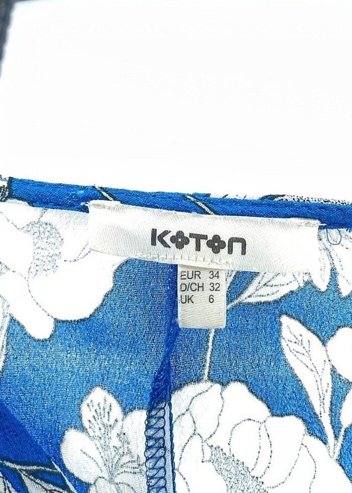Koton mavi cicekli elbise - Görsel 3