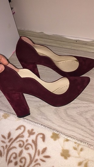 Bordo süet stiletto