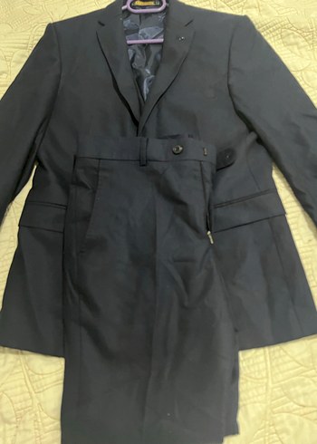 Erkek Siyah Düğmeli Regular Fit Takım Elbise - Görsel 3