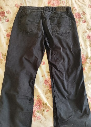 Düğmeli Siyah erkek Bol Kesim Denim Pantolon - Görsel 2