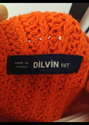 turuncu Salaş Örgü Boğazlı Kazak - Görsel 3