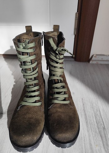 Haki Süet Kamuflaj Desenli Biker Bot - Görsel 3