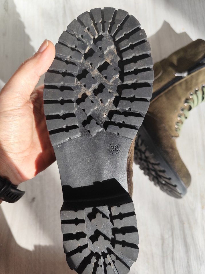 Haki Süet Kamuflaj Desenli Biker Bot - Görsel 4