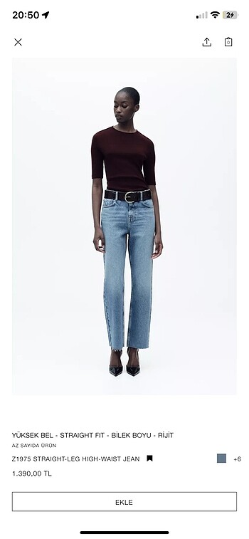 34 Beden lacivert Renk Zara jean