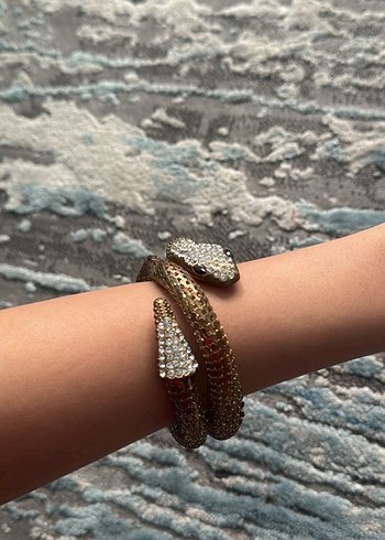 Y2k yılan dolamalı bileklik armcuff yılan kolye - Görsel 4