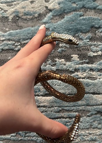 Y2k yılan dolamalı bileklik armcuff yılan kolye - Görsel 3