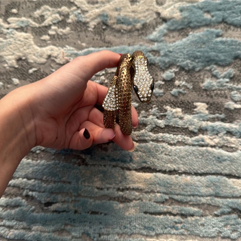 Y2k yılan dolamalı bileklik armcuff yılan kolye - Görsel 5