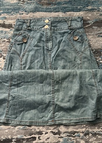 Y2k kot etek uzun kot etek balık etek vintage kot etek - Görsel 2