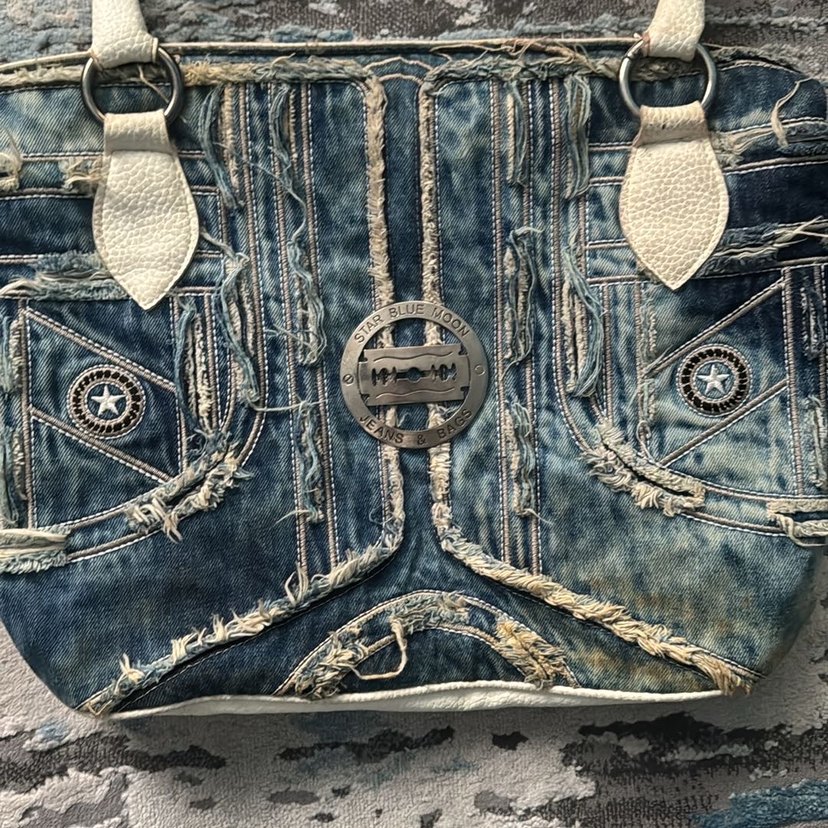 Y2k grunge kol çantası kot çanta kot kol çantası - Görsel 2