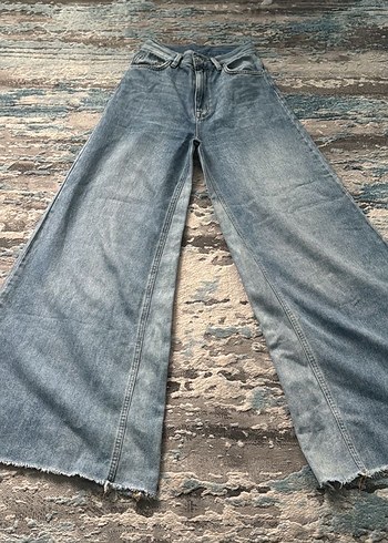 Y2k vintage flare jean bol paça pantolon ispanyol kot pantolon - Görsel 2