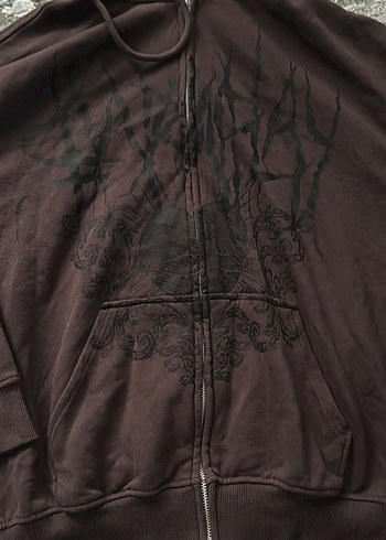 Y2k grunge hırka kahverengi goth hırka - Görsel 2