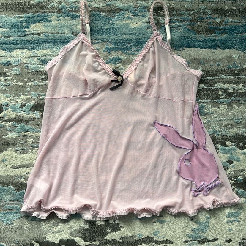 Playboy y2k babydoll askılı üst - Görsel 3
