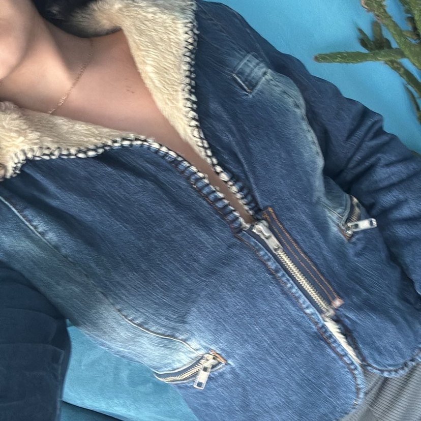 Mavi Denim Kürklü kot Ceket y2k kürklü kot ceket - Görsel 2