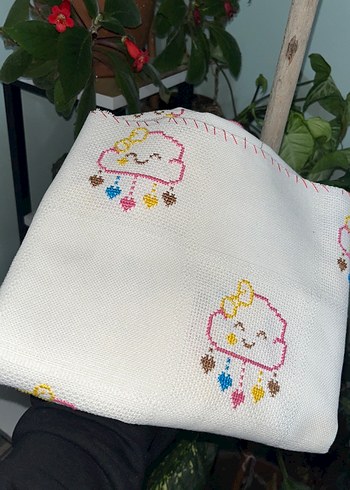 Nakışlı Çok Renkli Bebek Battaniyesi - Görsel 3