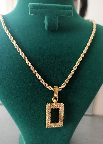 Altın Renk Zincir Detaylı Gram Altın Kolye - Görsel 2