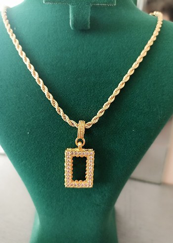 Altın Renk Zincir Detaylı Gram Altın Kolye - Görsel 3