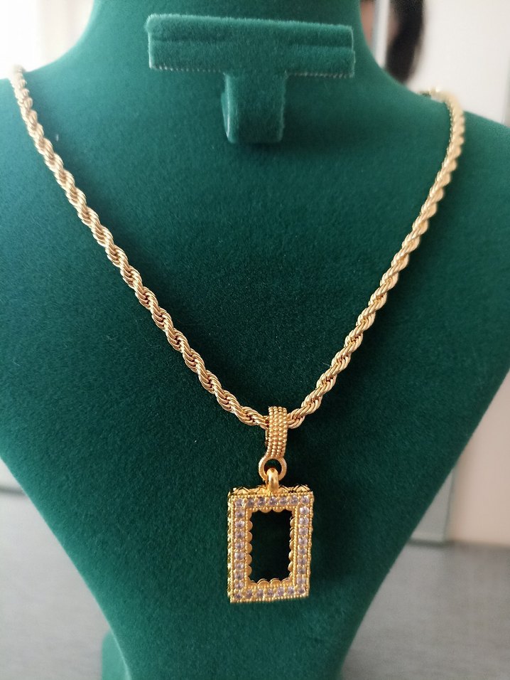 Altın Renk Zincir Detaylı Gram Altın Kolye - Görsel 2