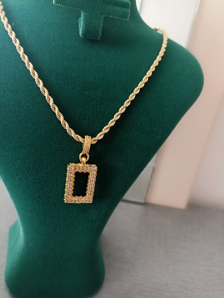 Altın Renk Zincir Detaylı Gram Altın Kolye - Görsel 5