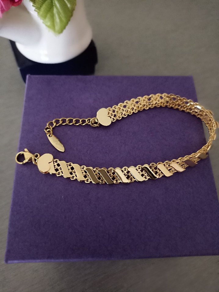 14 Ayar Altın kaplama Xuping bileklik - Görsel 3