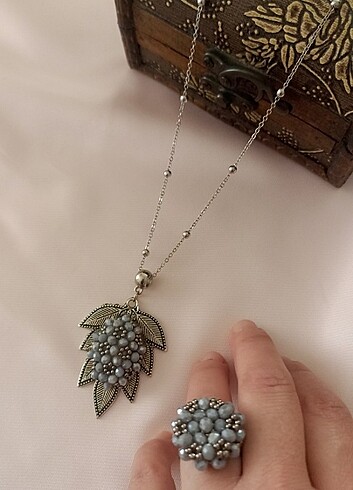 Beden Cevşen dualı kolye ve yüzük set