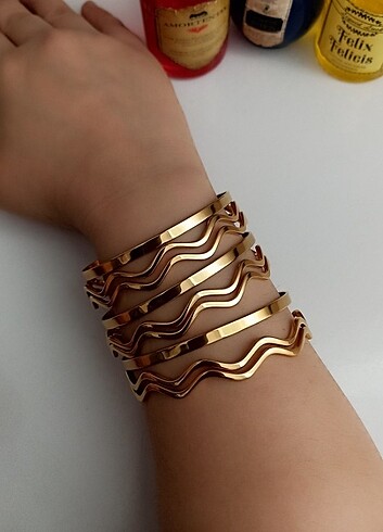 Stainnlees Steel üçlü Çelik Ajda bilezikler  - Görsel 6