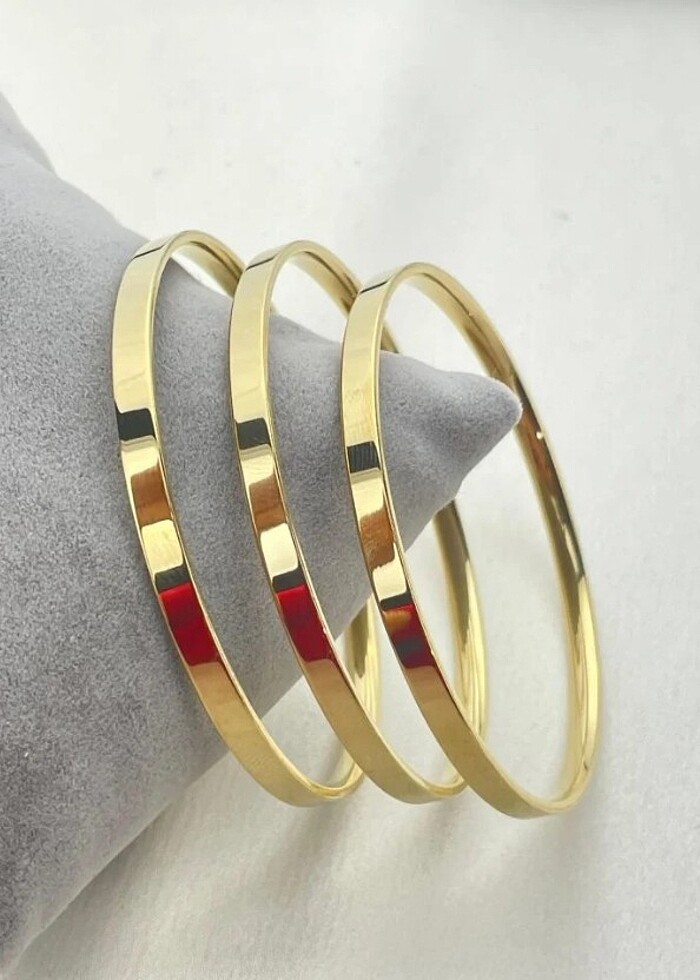 Stainnlees Steel üçlü Çelik Ajda bilezikler  - Görsel 2