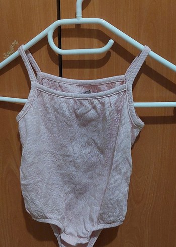 Pembe Askılı Bebek Body 1 yaş hello baby