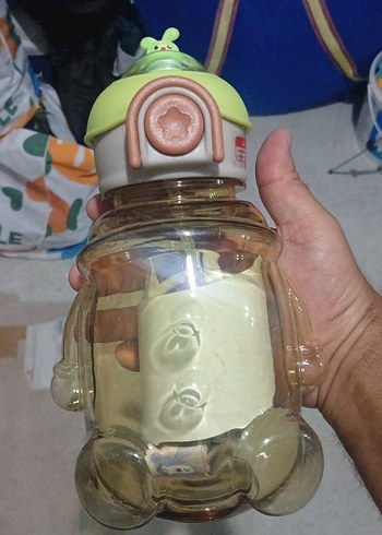Beden mavi Renk Mavi Bebek Biberonu Süper Tavşan Desenli