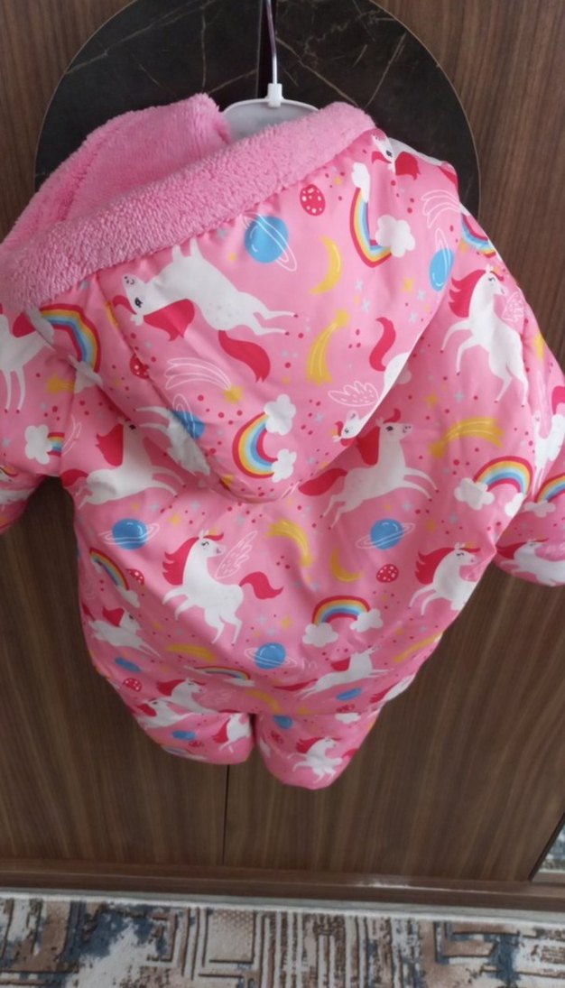 Pembe Unicorn Desenli Bebek Tulumu - Görsel 3