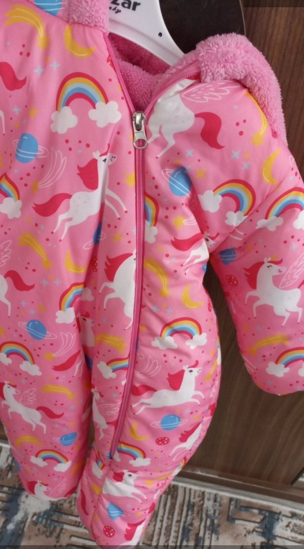 Pembe Unicorn Desenli Bebek Tulumu - Görsel 2