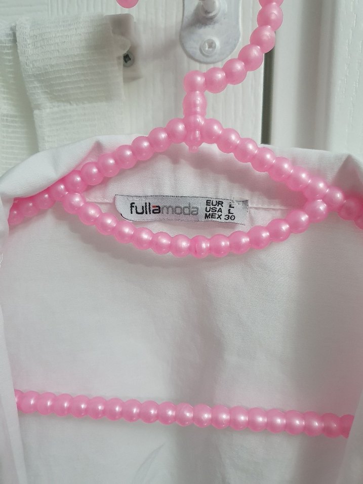 Beyaz Düğmeli Keten Kadın crop Gömlek - Görsel 3