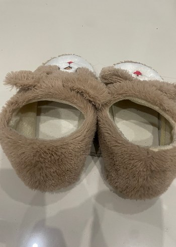 Kız Çocuk Kahverengi Peluş Ev Terliği - Görsel 2