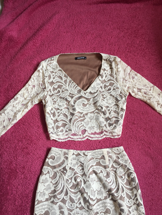 Zara Dantelli bluz etek takım.