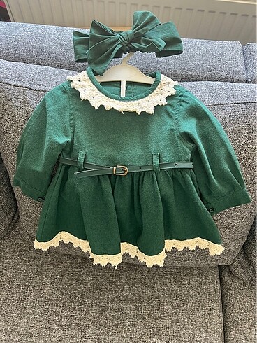 Civil Zümrüt yeşili kız bebek elbisesi kostümü
