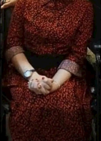 Kemerli Uzun Kollu Kırmızı Bağlama Desenli Elbise - Görsel 2