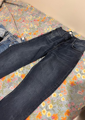 MNG Gri Düğmeli Kadın Denim Pantolon
