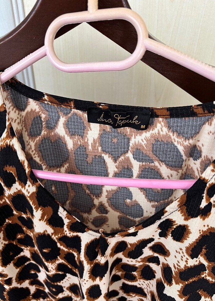 Leopar desen elbise - Görsel 3