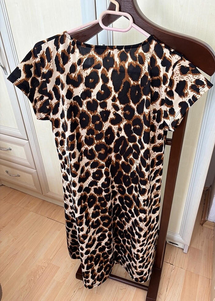Leopar desen elbise - Görsel 4