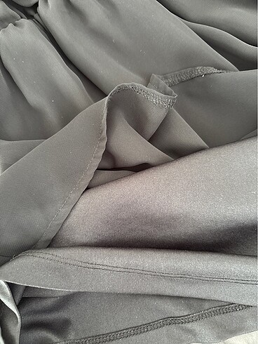 Siyah Şifon Elbise - Görsel 6