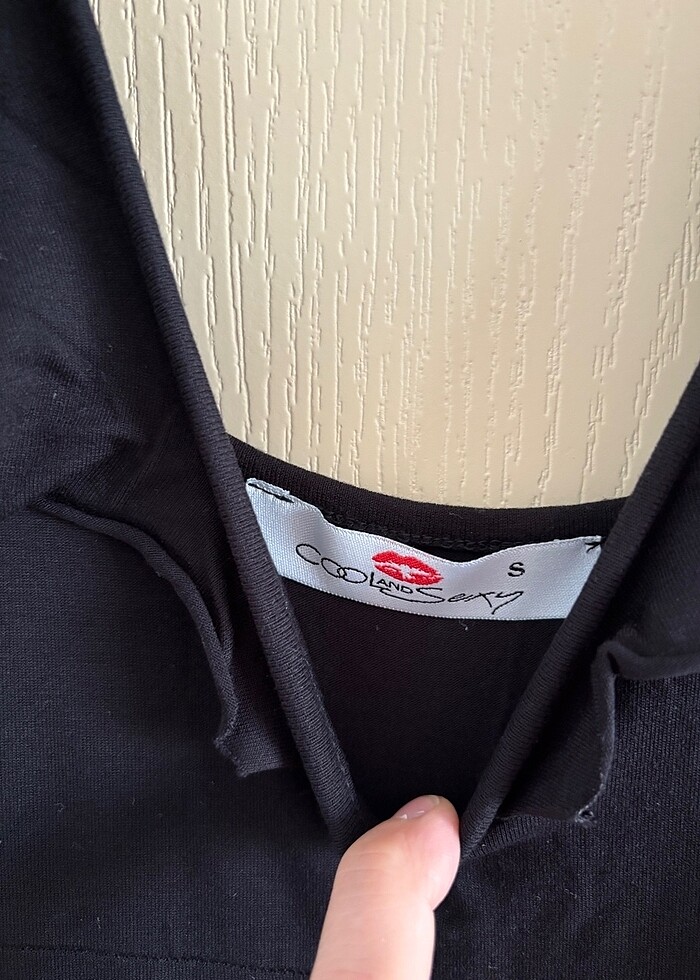 Siyah Volanlı Elbise S beden - Görsel 3